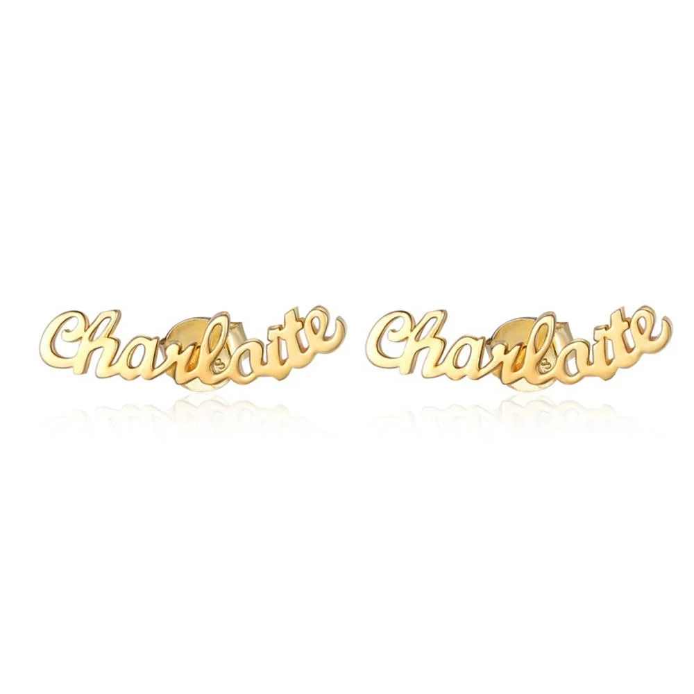 Kundenspezifische Namensohrringe Golden Ohrstecker Kettenmachen