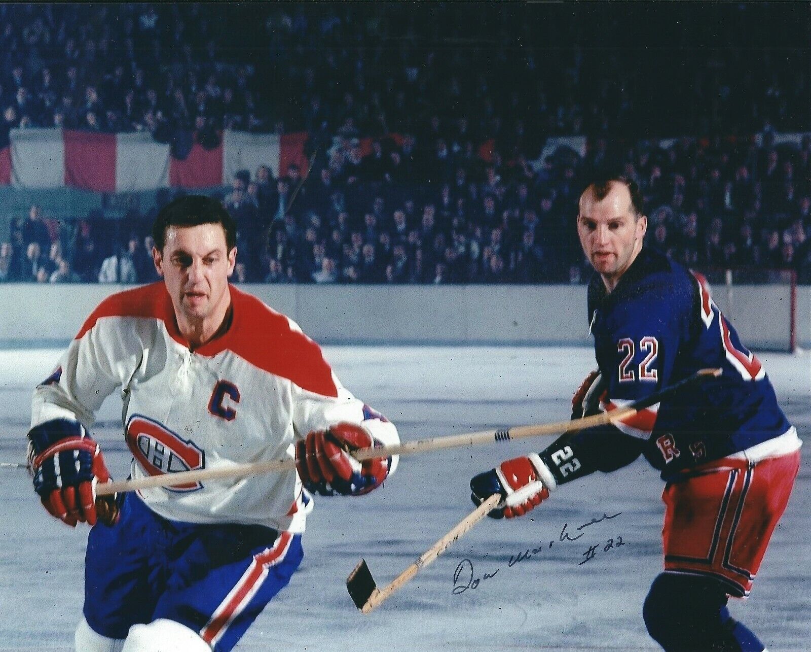 Auotographed 8x10 DON MARSHALL New York Rangers 8x10 Photo Poster painting - w/ COA