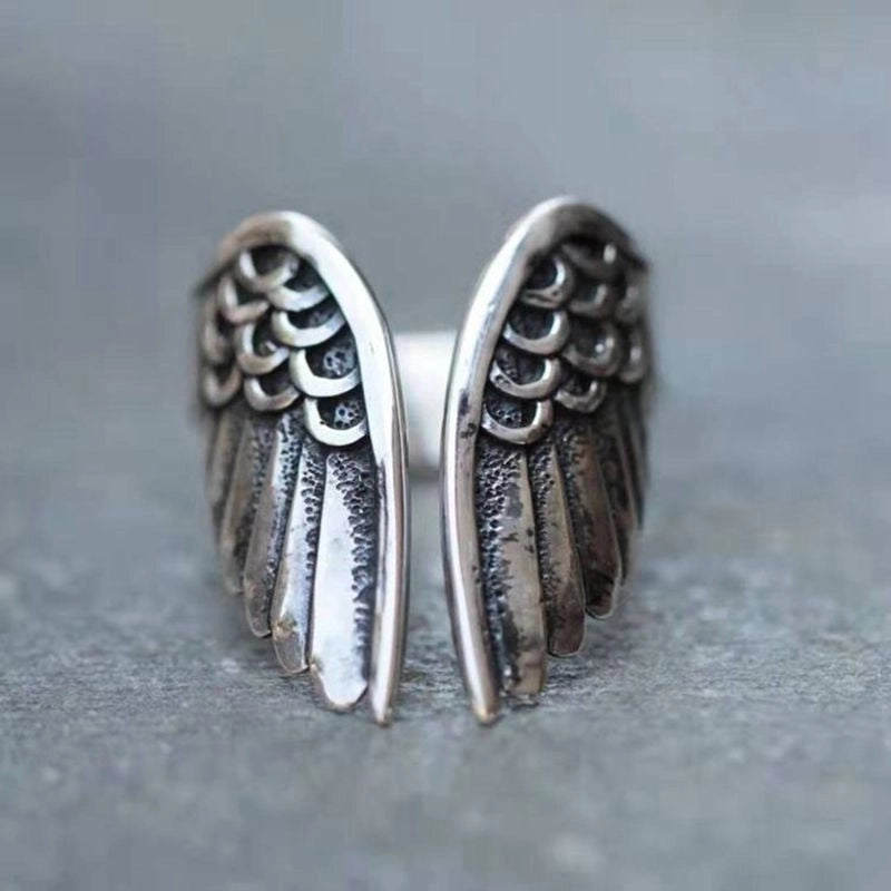 Hip-hop Retro Wings Alloy Asymmetrical Plating Gold Plated Men’s Rings