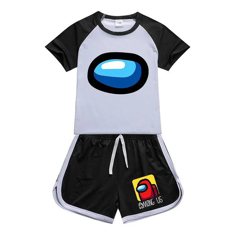 Mayoulove Kids Among us Cosplay Sportswear Outfits T-Shirt Shorts Sets-Mayoulove
