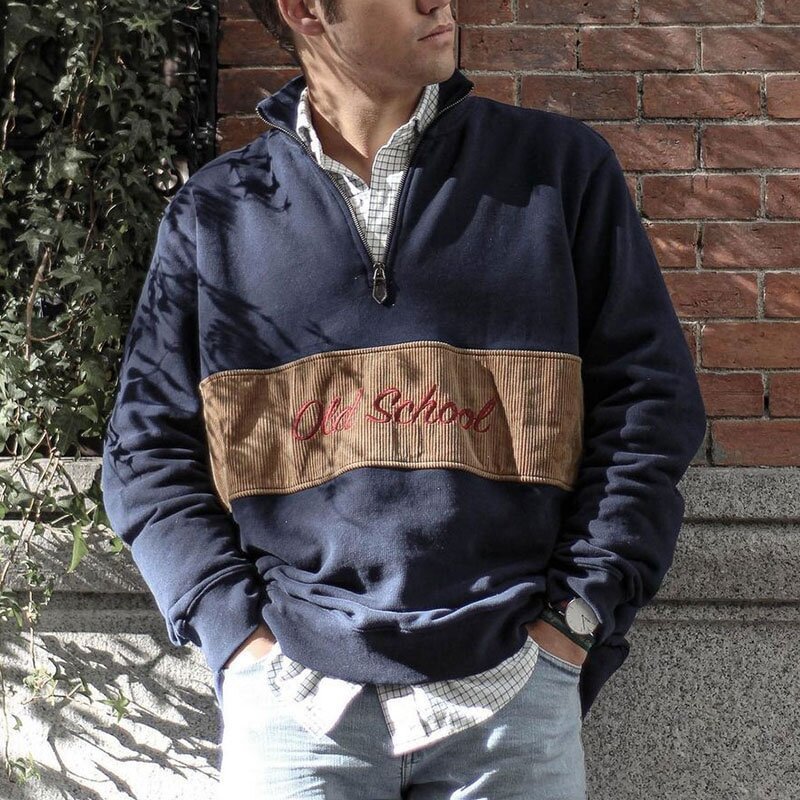 Men's stitching embroidery sweatshirt