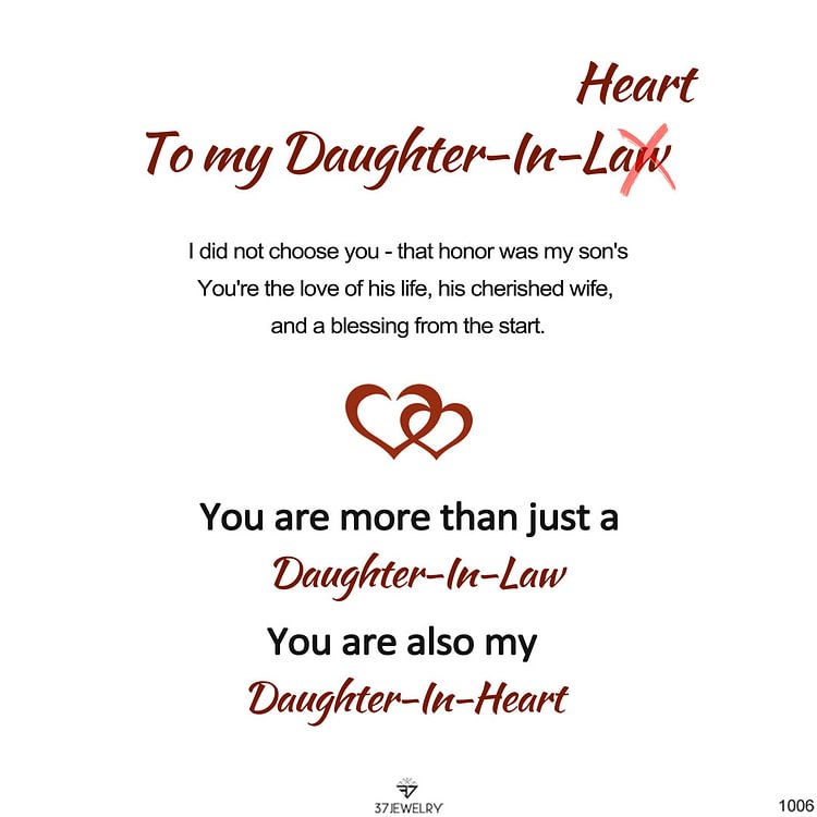 Gift Card - You Are Also My Daughter-in-Heart
