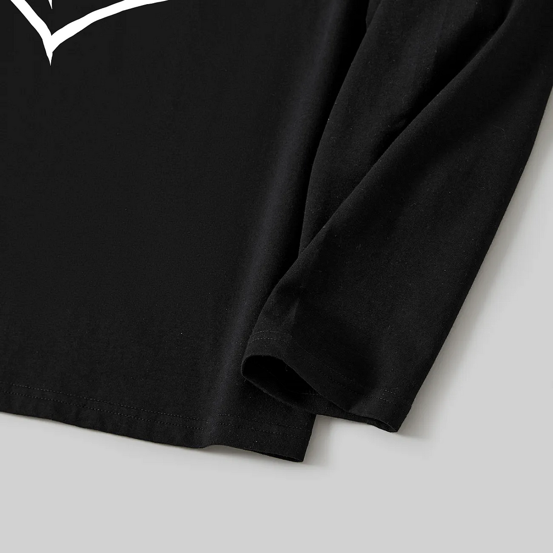 Christmas Cartoon Face Print Black Long Sleeve Top with Green and Black Plaid Family Matching Pajamas