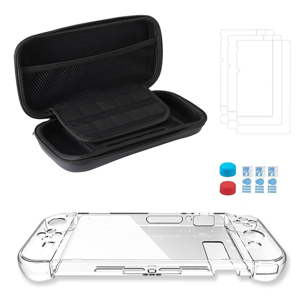 

5 in 1 For Switch Protective Bag Case Joy-Con Grips Screen Film Clean Cloth, 501 Original