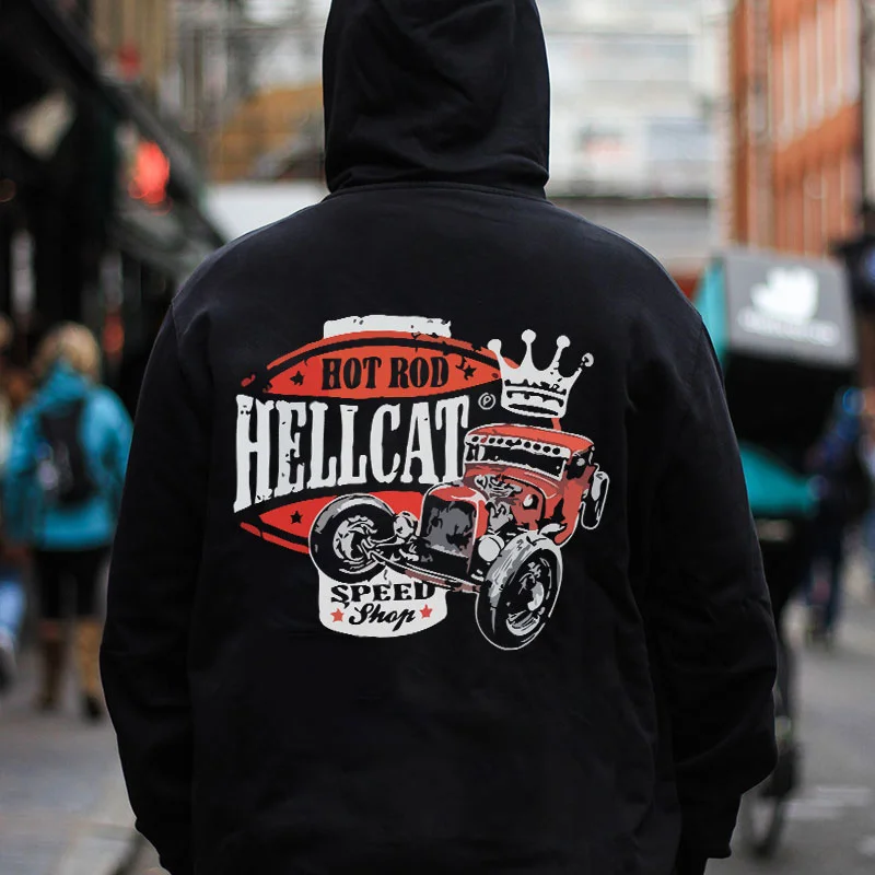 HOT ROD HELLCAT SPEED SHOP Classic Car Print Men's Hoodie