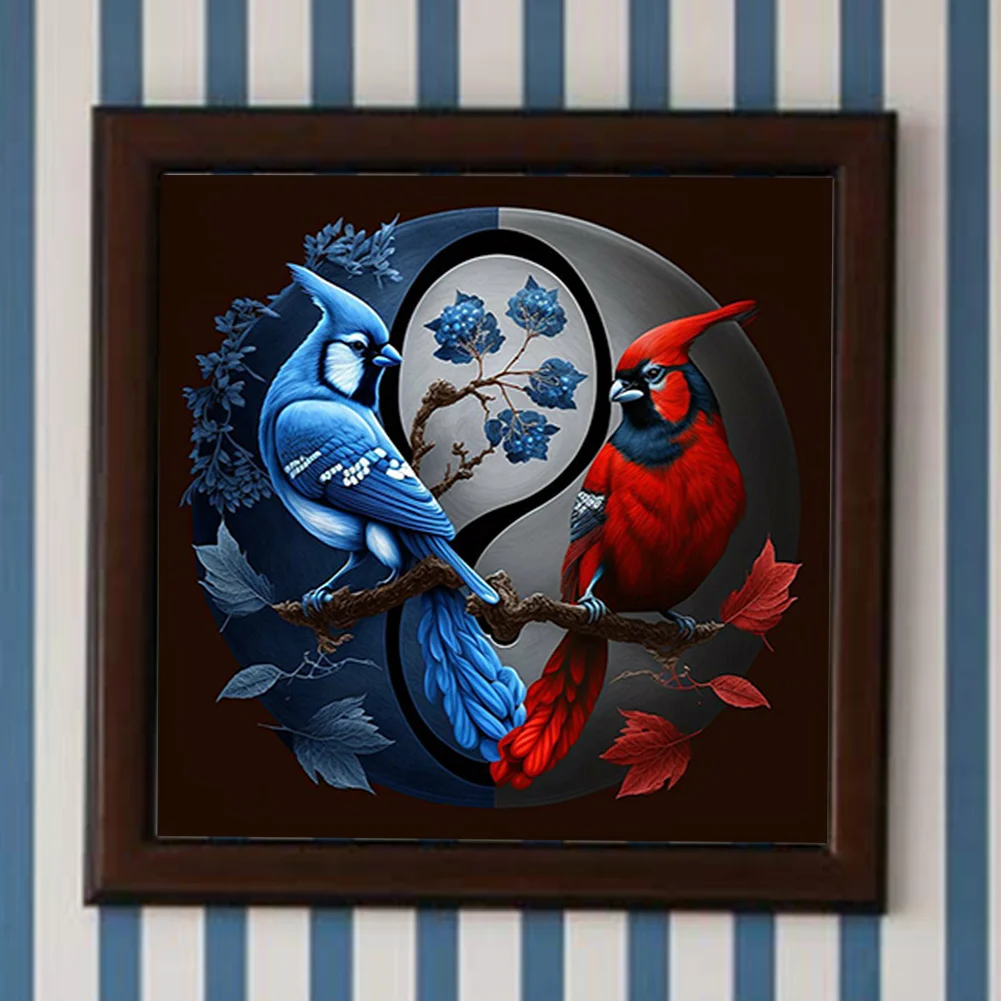 5D DIY Full Round Drill Diamond Painting Yin Yang Symbol Bird Decoration (B6403)