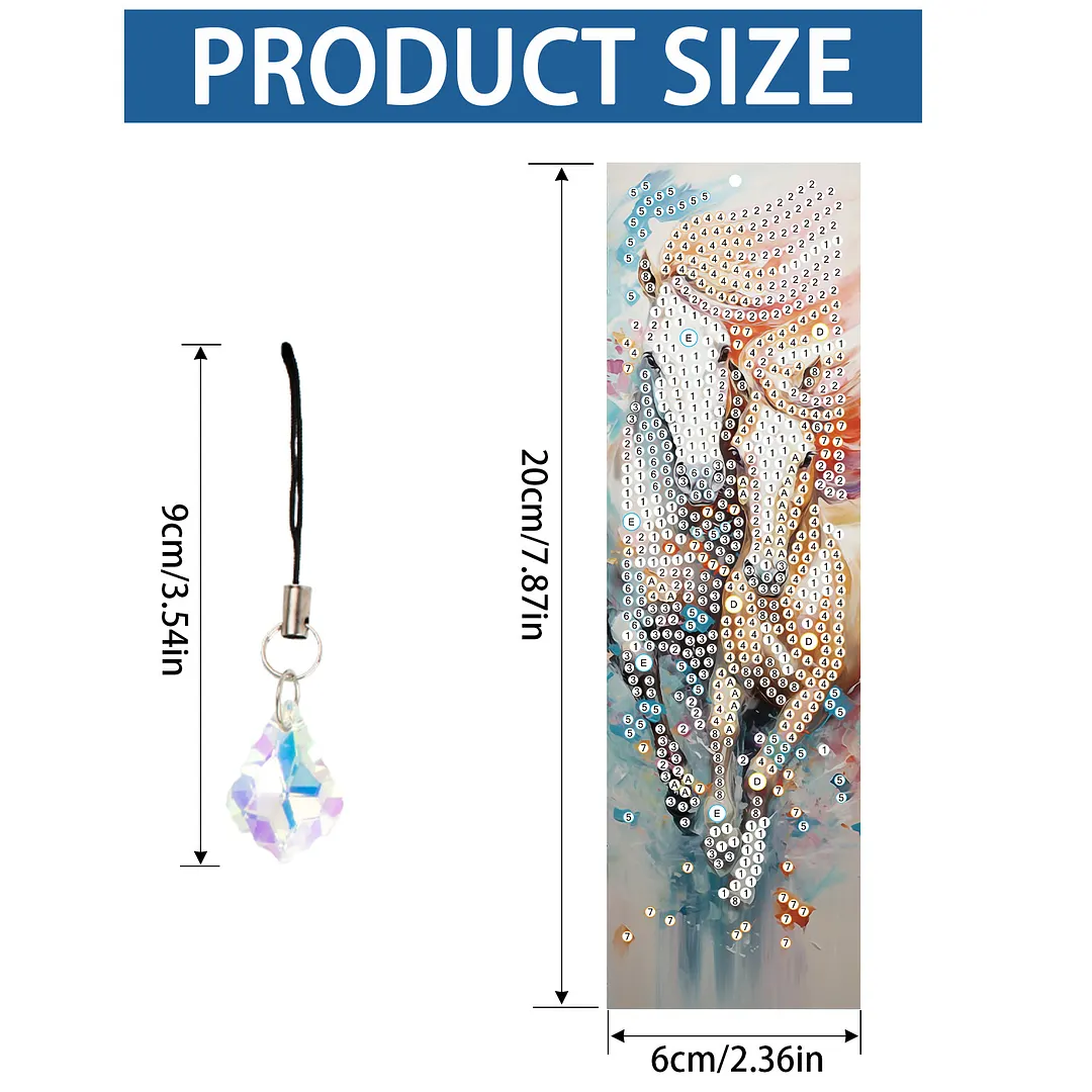 4Pcs Galloping Horse DIY Diamond Bookmark Art Projects Irregular Shaped Diamonds Diamond Painting Art Bookmarks with Crystal Pendants for DIY Making Beginners Adult Art Craft Supplies