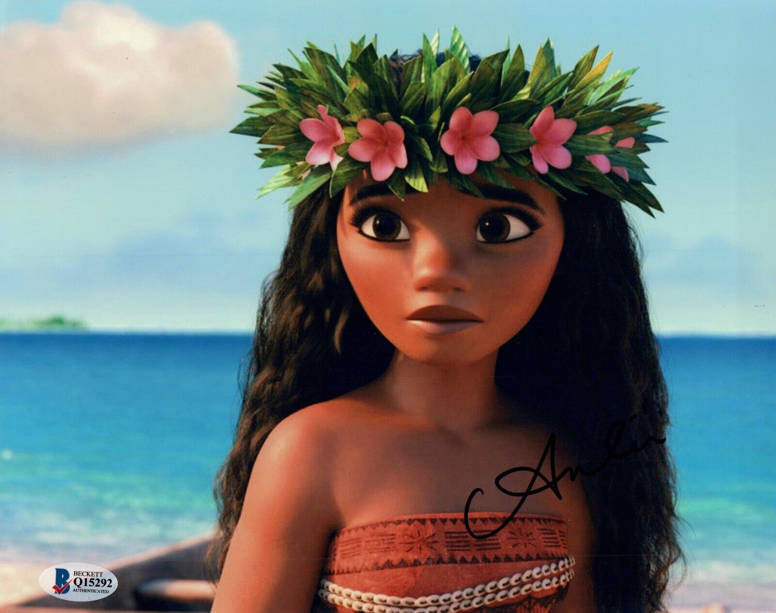 Auli'i Cravalho Signed Autograph 8x10 Photo Poster painting Disney's MOANA Beckett COA