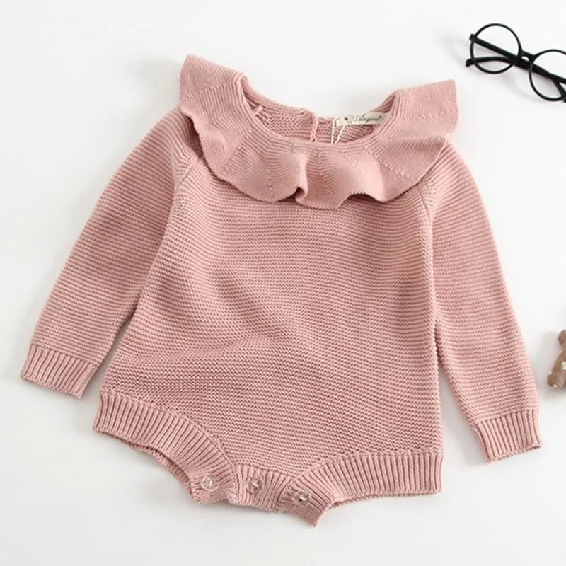 0-3Yrs Spring Autumn New 2020 Baby Girl Pure Color Rompers And Hat Baby Girl  Long Sleeves Rompers Baby Girl Newborn Rompers