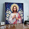 uk.everydayedeals DIY Pearl Painting With Frame - Handmade Self-Adhesive Pearls - Jesus(25*25cm)