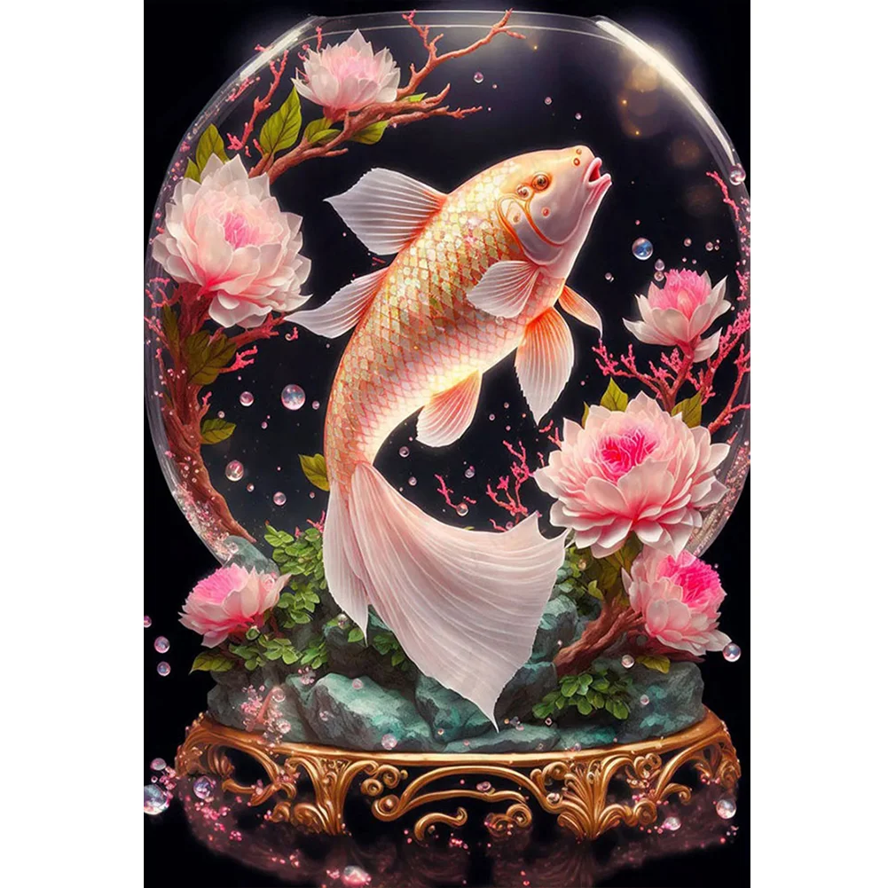 11CT Full Stamped Cross Stitch - Koi(Canvas|40*50CM)