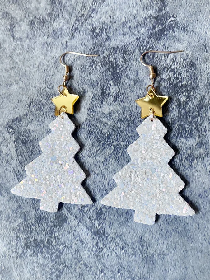 Women's Shiny Christmas Tree Fashion Earrings