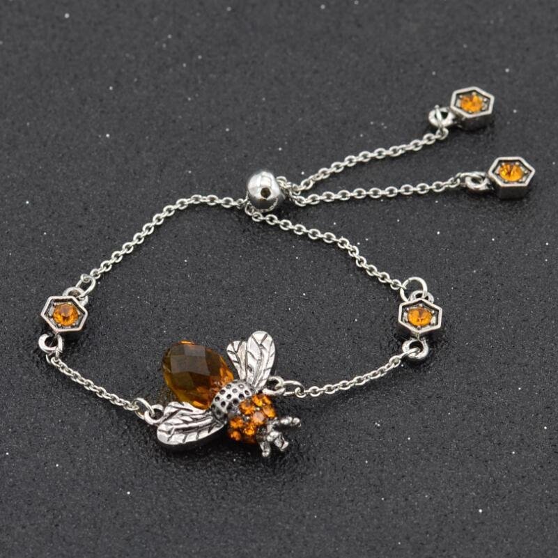 Crystal Drop Bee Bracelet