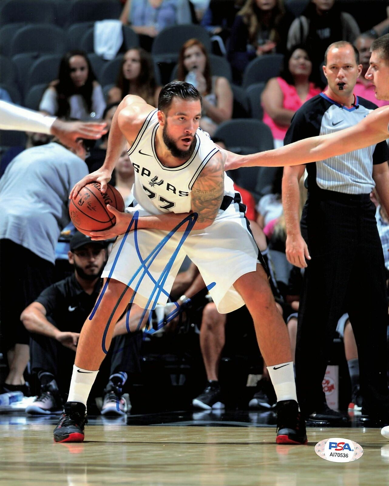 JOFFREY LAUVERGNE signed 8x10 Photo Poster painting PSA/DNA San Antonio Spurs Autographed