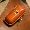Handmade Leather Glasses Case Hard Shell Retro Men And Women Sunglasses Myopia Glasses Hook Protection Box