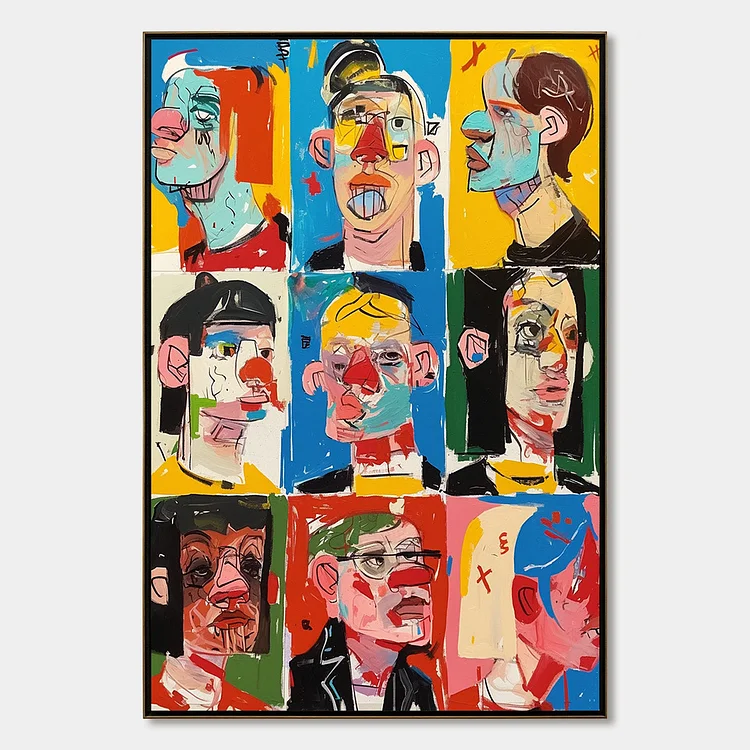 FACETS OF IDENTITY: Colorful, Expressive Portrait Series（Canvas painting）