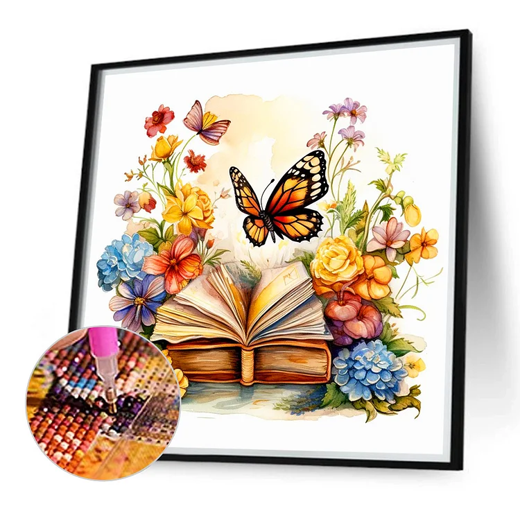 NEW 5D Diamond Painting, Full Square - Art Book of Butterflies