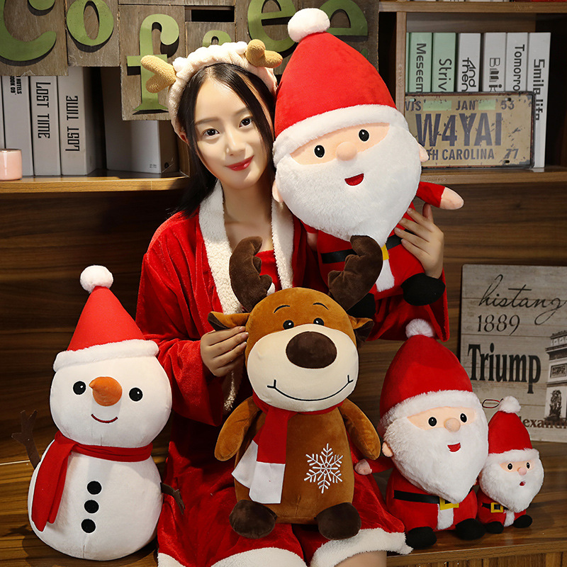 Adorable Santa and Reindeer Plush Toys - Creative Christmas Stuffed Dolls
