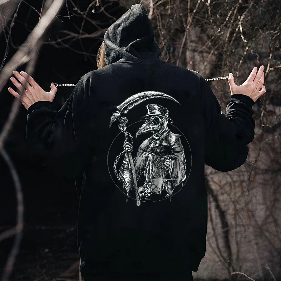 Plague Doctor Printed Men's Hoodie