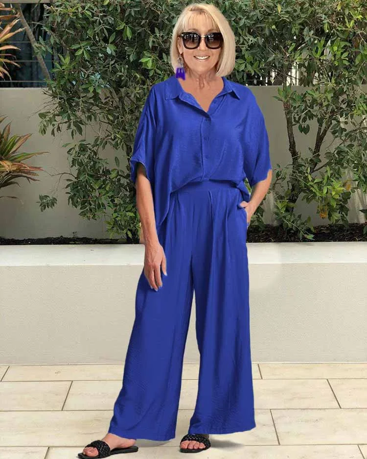 Plus Size Casual Shirt Tunic Suit