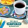 2Pcs/set Diamond Painting Letter Coaster Cup Cushion Home Decor