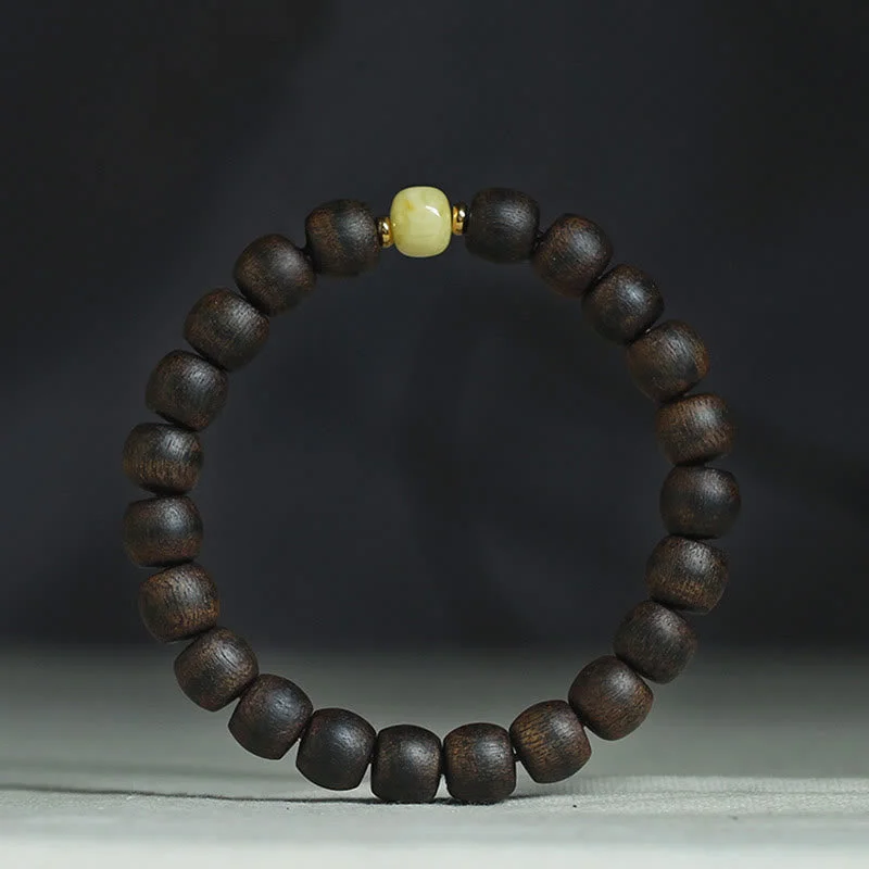 Rare Brunei Agarwood Amber Balance Peace Calm Bracelet