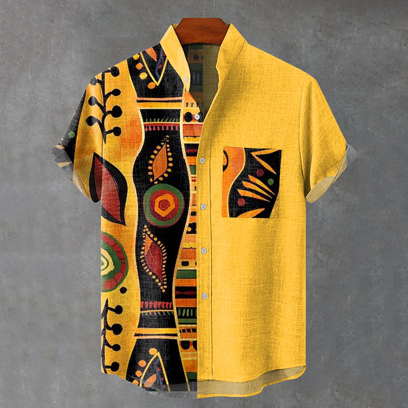 Abstract African Art Geometry Geometric Print Casual Shirt