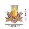 Mandala lotus acrylique DIY peinture en diamant porte-bougies sans bougies table de table de table pour d&eacute;butants adultes