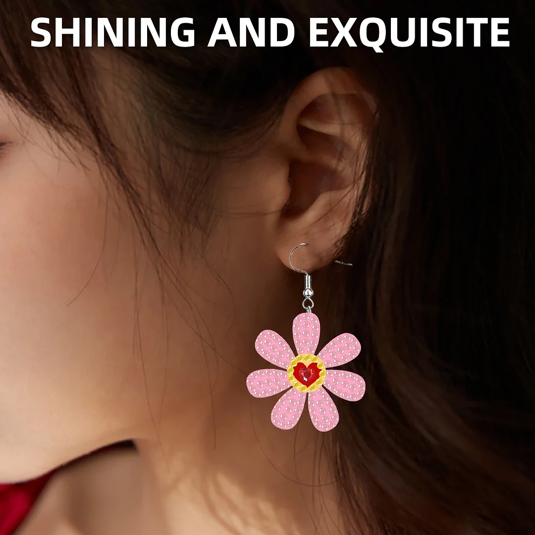 12 Pairs Valentines Day Diamond Painting Earrings DIY Diamond Art Earrings