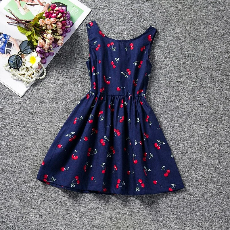 Sundress Baby Girl Halter Dress Children's Girl Clothing Printed Kids Dresses For Girls Party School Wear Size 8 Clothes Cheap