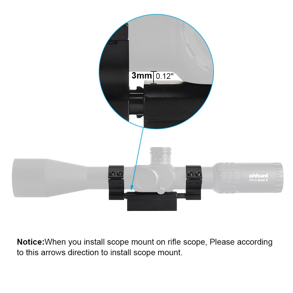 ohhunt® 11mm Dovetail Zero Recoil Mount Rings with Stop Pin High Profile