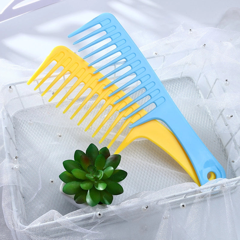 Factory Direct Supply Small Commodity Daily Curly Hair Hair Household Plastic Big Tooth Comb Big Wave Shape Wide Tooth Comb