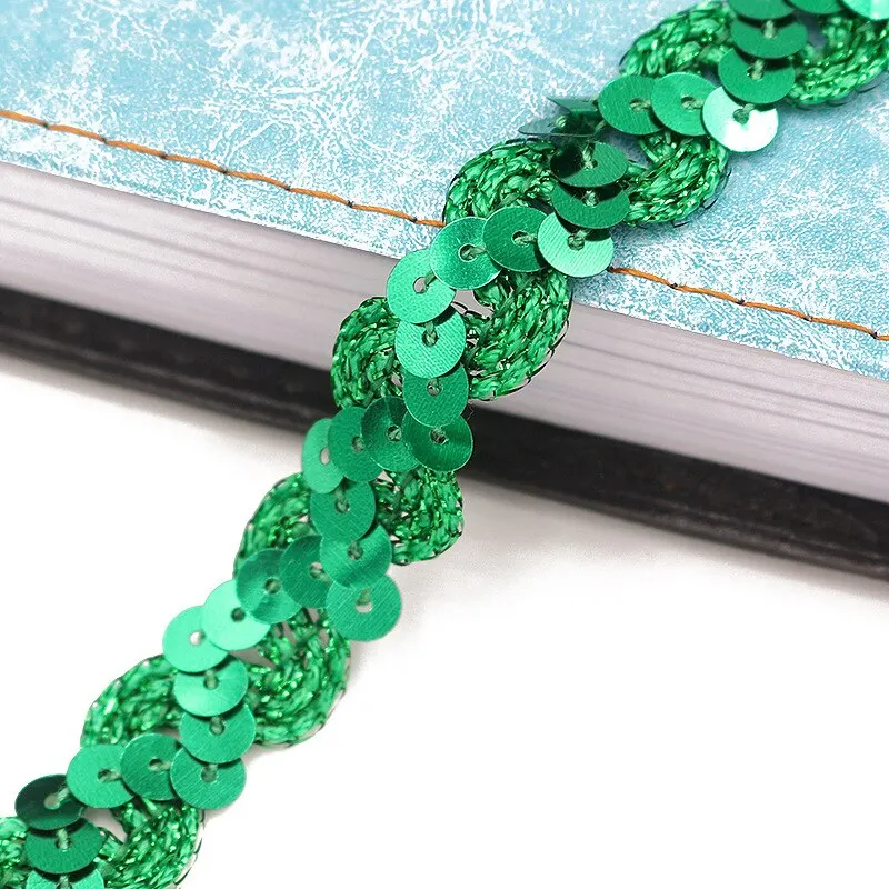 5Meters 1.5cm Loose Round Flat Sequins Laser Giltter Paillettes Sequins for Crafts Sewing on Cloth Accessory Sequin Trim