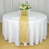 10"x108" Shiny Gold Crystal Rhinestone DIY Table Runner, Diamond Mesh Ribbon Bling Roll