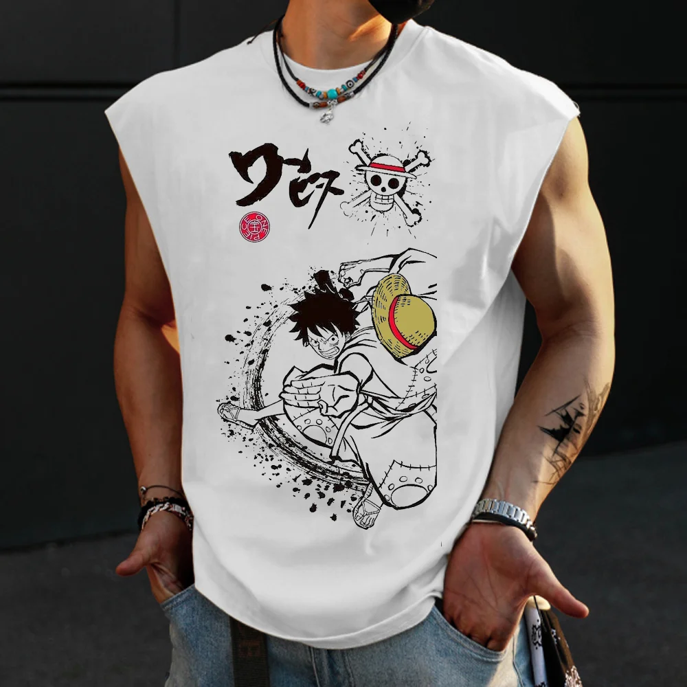 Men's One Piece Print Anime Sports Tank Top、、URBENIE