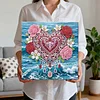 (25x25cm)DIY Flower Heart Framed Handmade Pearl Painting Art Craft Kit Living Home Decor