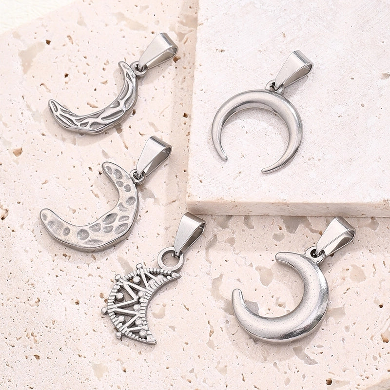 1 Pc/Package 21.5X 17mm 21x13mm 22x15.5mm 7x3mm 304 Stainless Steel U Shape Moon Simple Polished Jewelry Accessories Pendant