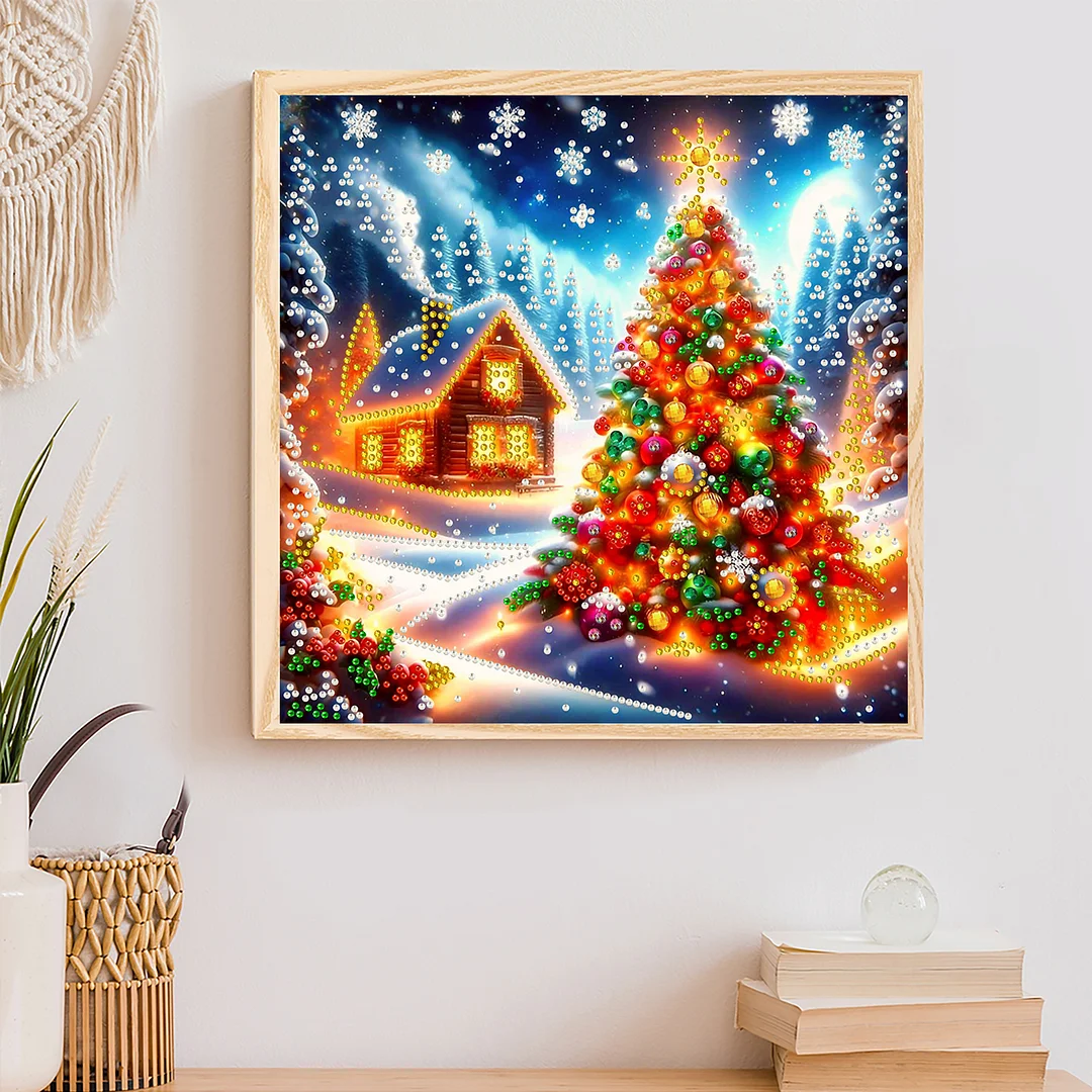 Christmas House - Diamond Painting - Partial Special Shaped Drill(Canvas|30*30cm)