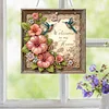 DIY Hummingbird Flowers Diamond painting pendant(Single-Sided)