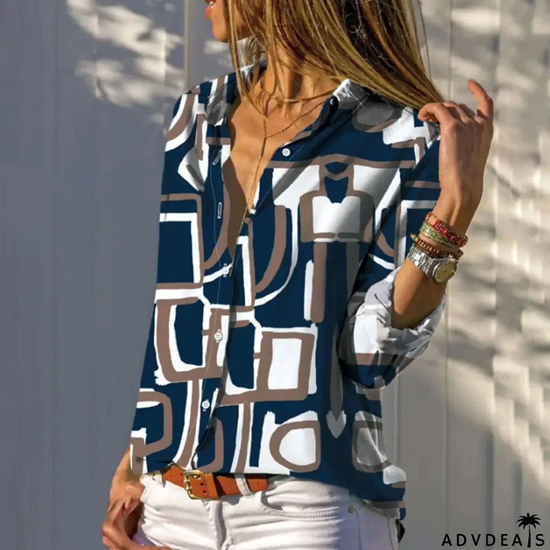 Chic Navy Long Sleeve Shirt