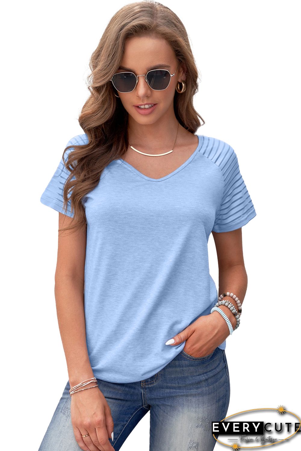 Striped Raglan Sleeve Tee