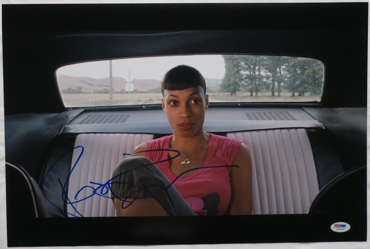 Rosario Dawson Signed Death Proof Authentic Auto 12x18 Photo Poster painting PSA/DNA #Z79685