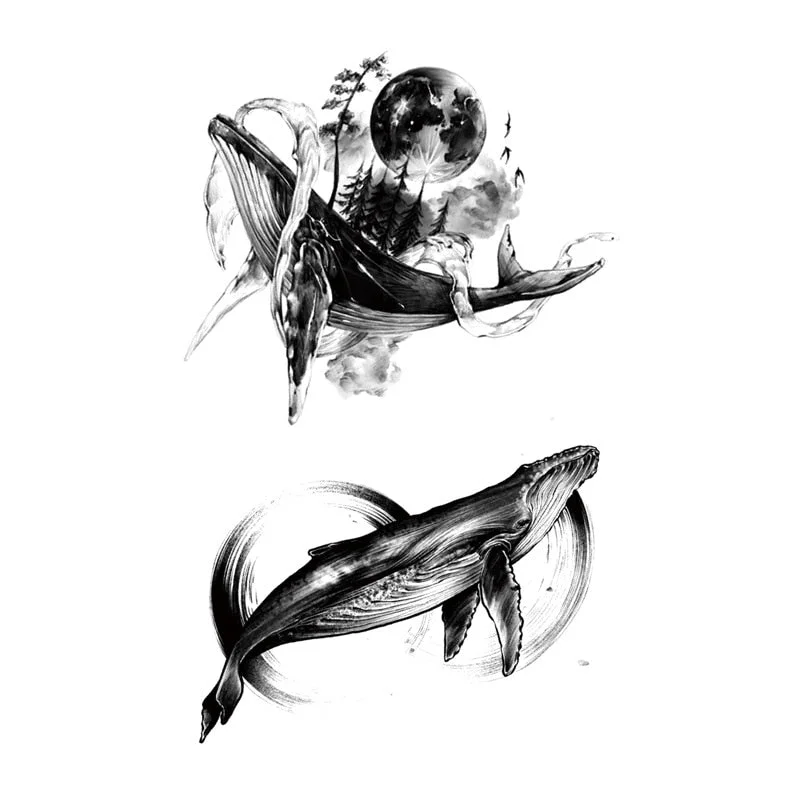 Waterproof Temporary Tattoo Stickers Butterfly Tiger Feather Design Tattoo Children Black Body Art Fake Tattoos for Men Women