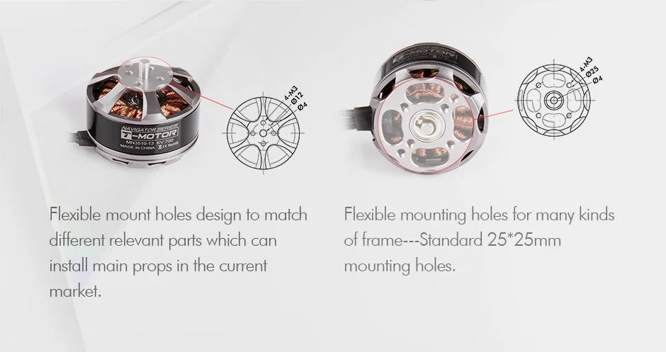 T-Motor MN3510 KV700 ドローン用ブラシレスモーター セット T-Motor MN3510 KV360 KV630 KV700 ブラシレスモーター 1.9 キロ