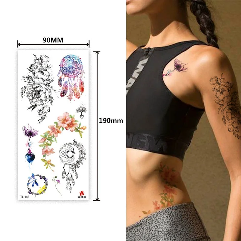 Flower animal totem romantic beautiful bird fragrance waterproof lasting men and women personality temporary tattoo stickers