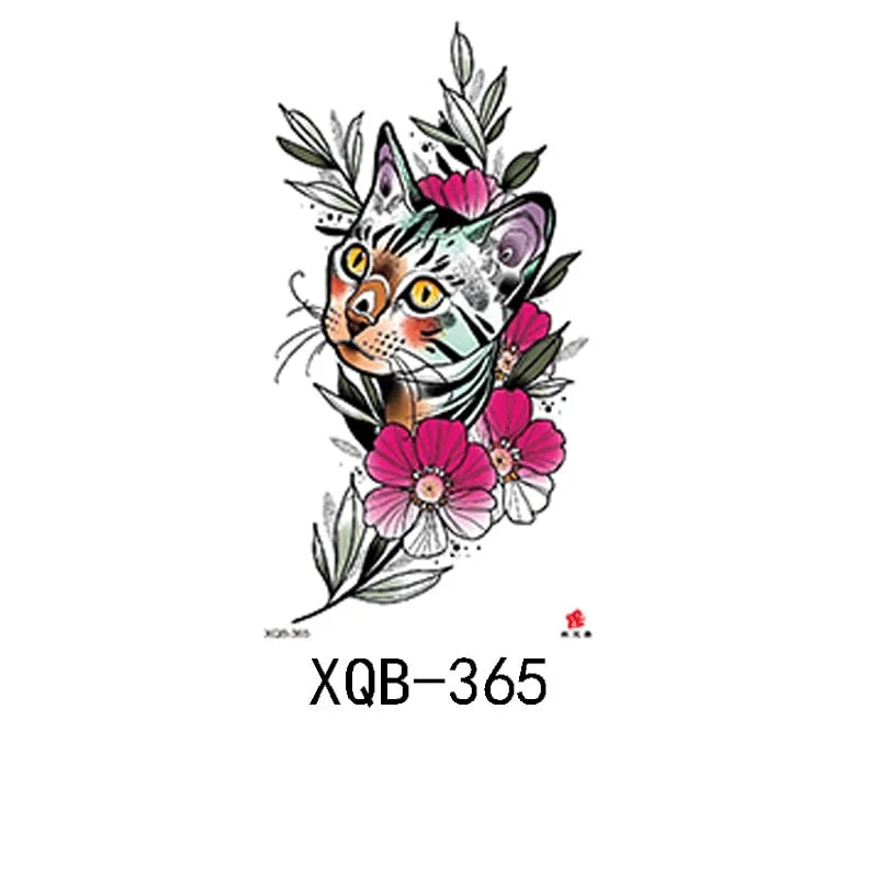 Small Full Arm Waterproof Tattoo Sticker Half Arm Arm Fierce Animal Arm Lasting European and American Tattoo Sticker