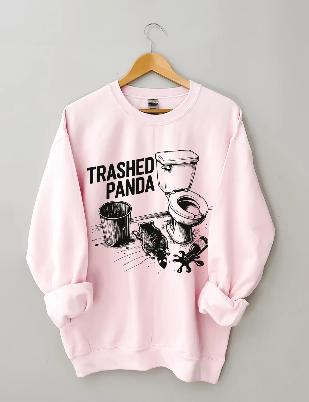 Trashed Panda Funny Drunk Raccoon Sweatshirt