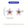 925 Sterling Silver Sakura Shaped Stud Earrings 