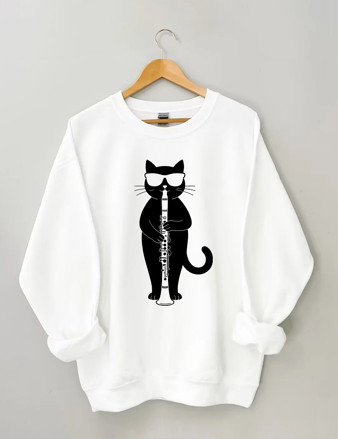 Funny Cat Clarinet Player Sweatshirt