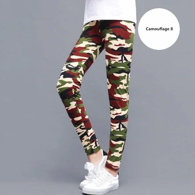 CUHAKCI New Brands Women Leggings High Elastic Skinny Camouflage Legging Spring Autumn Leggins Slimming Women Leisure Pant
